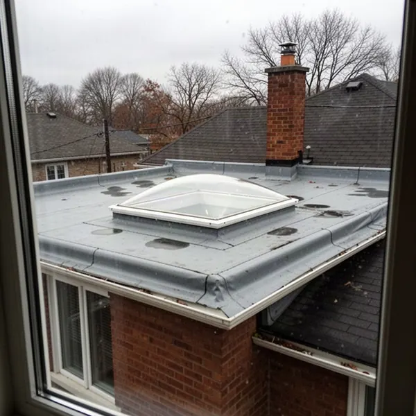 Curb-mounted skylight on flat roof in Ottawa