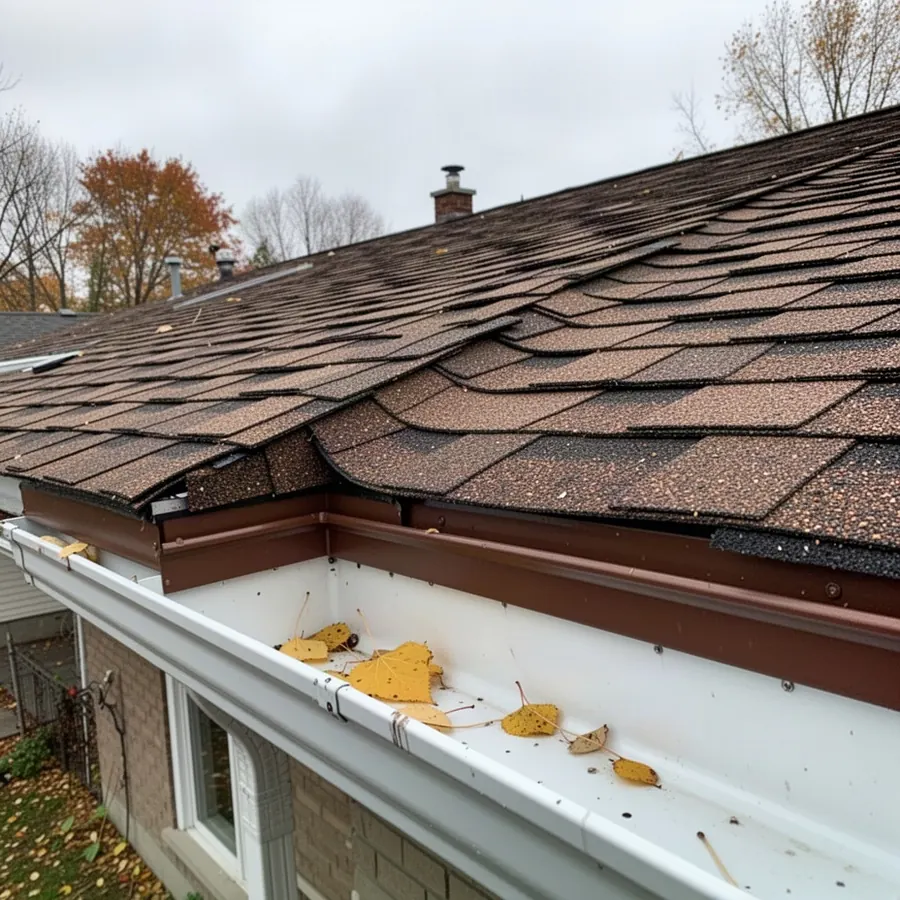 New drip edge and shingles at roof eave
