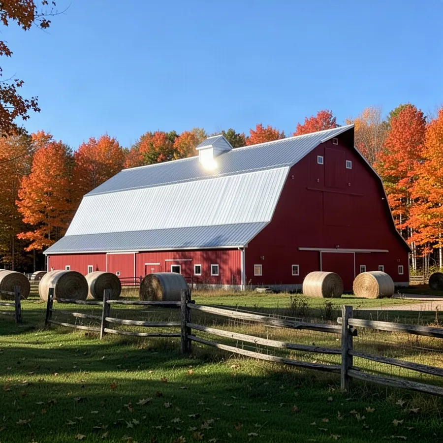 New ribbed steel roof on rural Ottawa barn