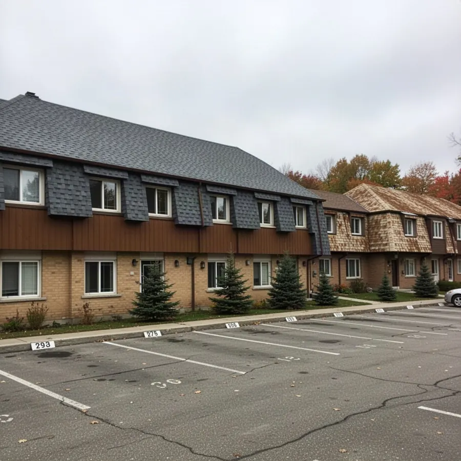 Phased shingle re-roof on Gloucester townhouse condo row