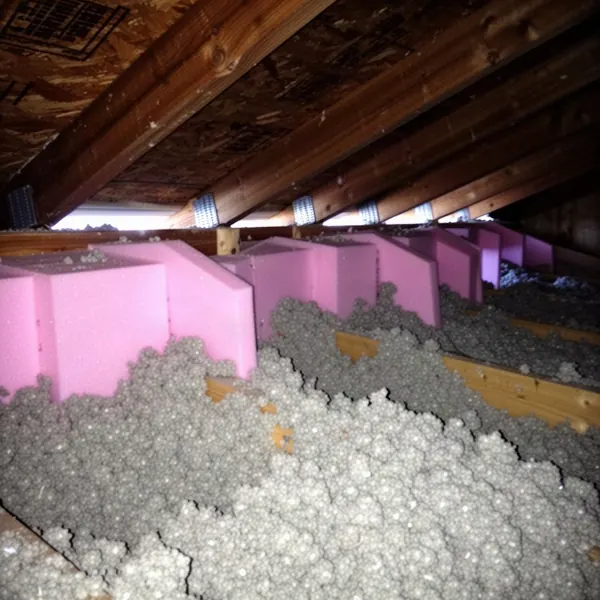 Rafter baffles installed at eaves in Ottawa attic