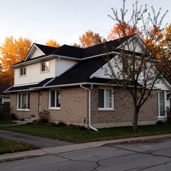 Completed shingle replacement on a 1970s split-level in Ottawa Replaced shingle roof on 1970s Ottawa split-level