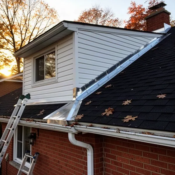 Step flashing and new shingles at Nepean dormer