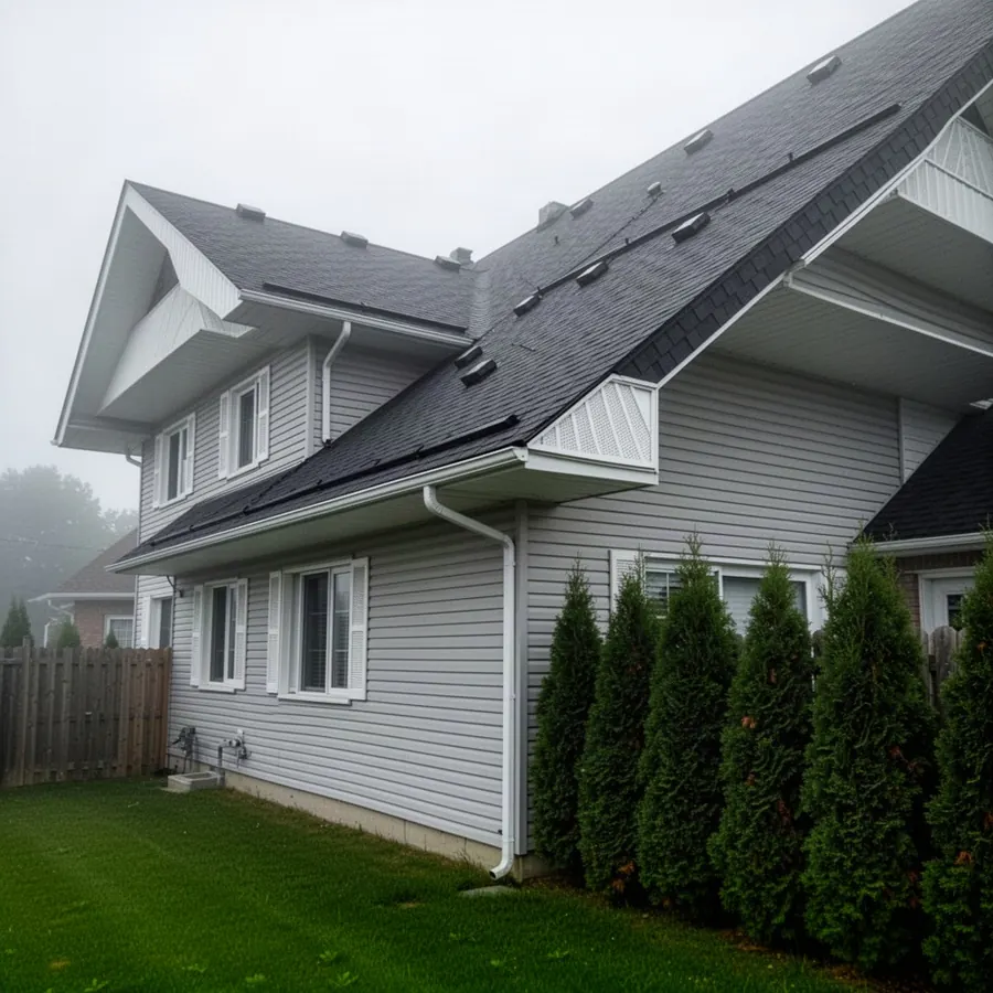 Vented soffit and ridge vent on Orléans home